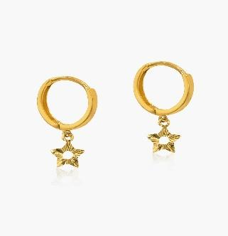 916 Gold Star Dangling Earring