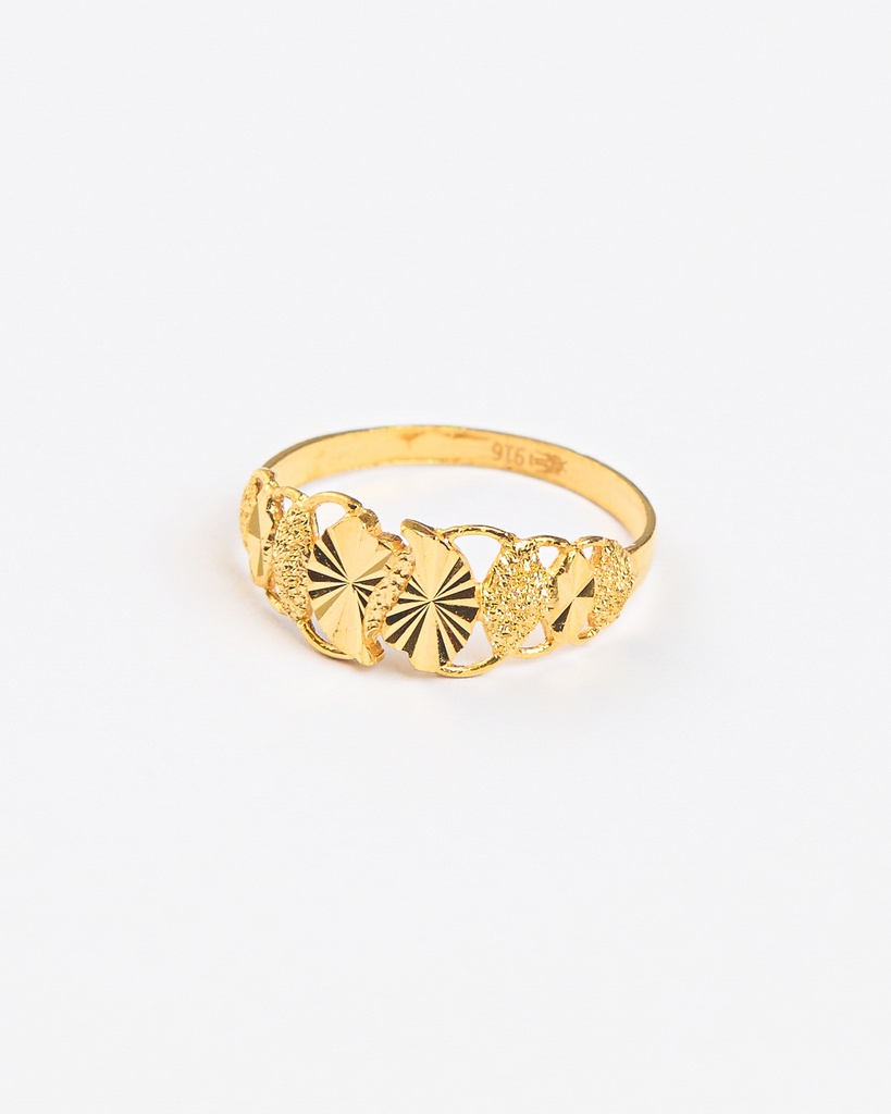 22K Gold Flower Motif Ring