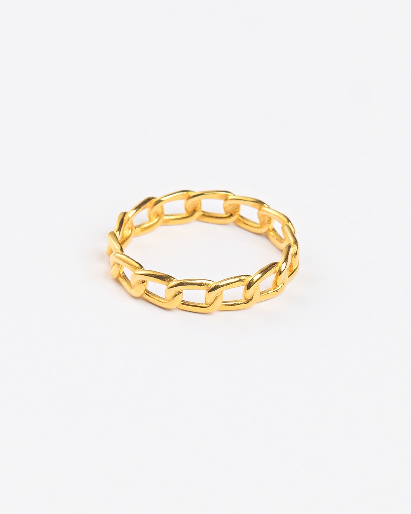 22K Gold Cuban Link Ring