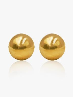 916 Gold Round Ear Studs
