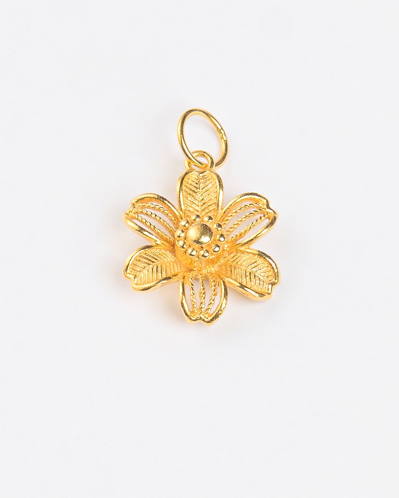 916 Gold (22K) Filigree Flower Pendant