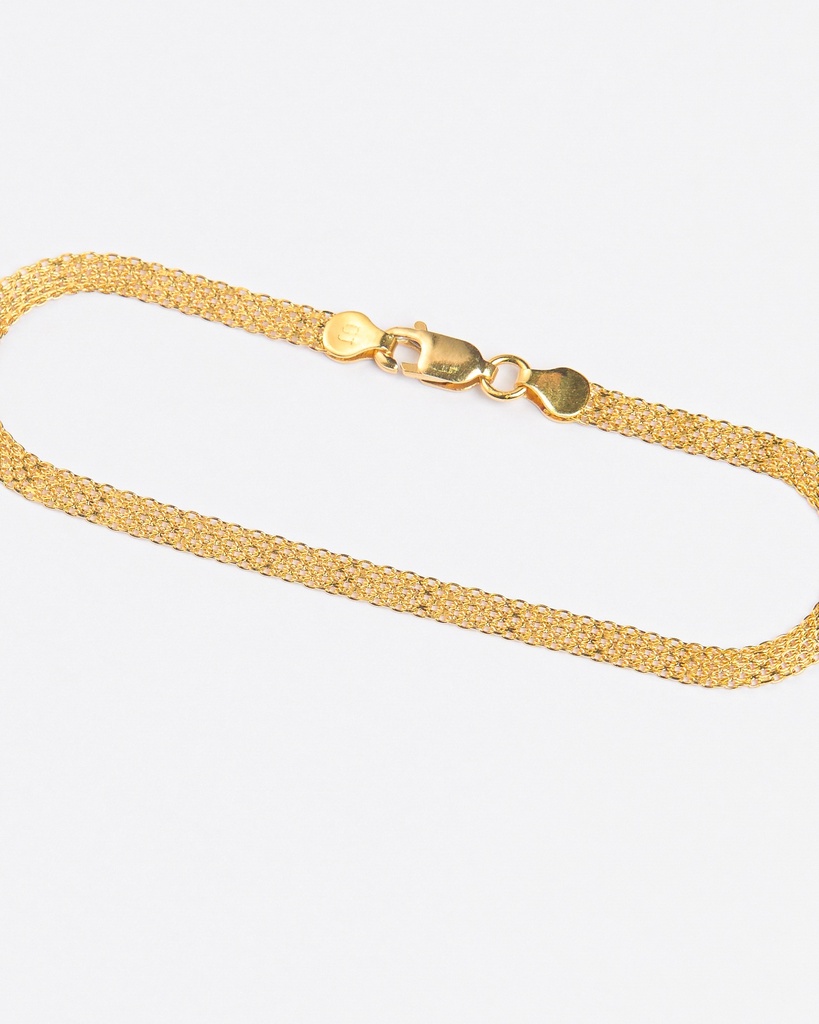 916 Gold Braided Foxtail Chain Bracelet