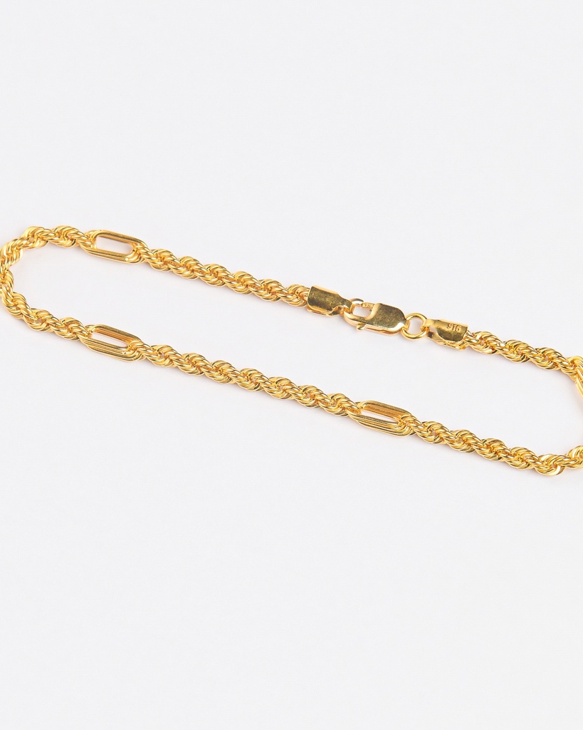 Exquisite 916 Gold Mixed-Link Chain Bracelet