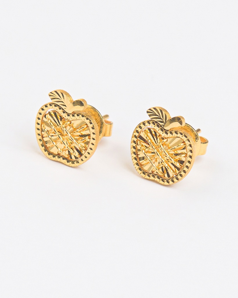 916 Gold Flower Stud Earrings or Filigree Plumeria Earrings