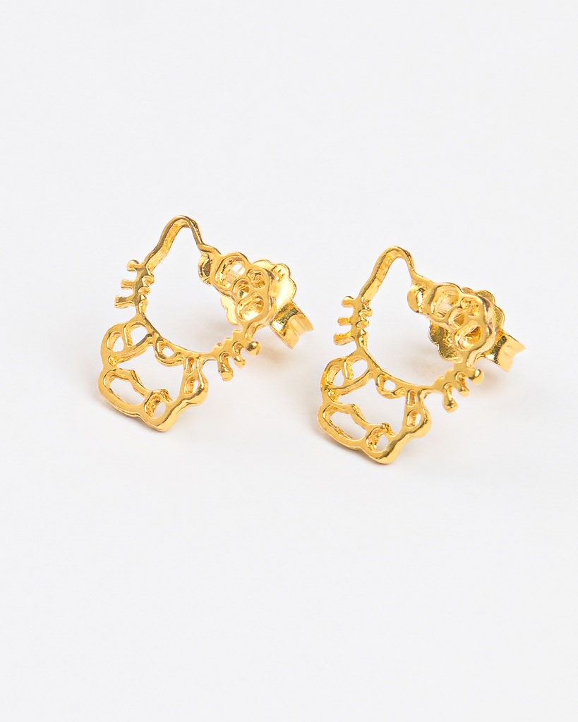 Exquisite 916 Gold "Hello Kitty" Stud Earrings