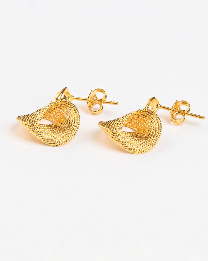 Exquisite 916 Gold Alodia Twisted Knot Stud Earrings