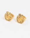 916 Gold Flower Stud Earrings or Filigree Plumeria Earrings