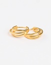 Exquisite 916 Gold Triple Row Huggie Hoop Earrings