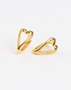 Exquisite 916 Gold Open Heart Huggie Hoop Earrings