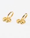 Exquisite 916 Gold Dangling Bow Huggie Hoop Earrings