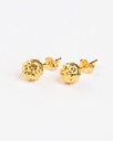 Exquisite 916 Gold Diamond-Cut Ball Stud Earrings