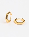 Exquisite 916 Gold Hexagon Huggie Hoop Earrings