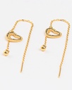 Exquisite 916 Gold Open Heart Threader Earrings