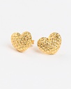 Exquisite 916 Gold Faceted Heart Stud Earrings